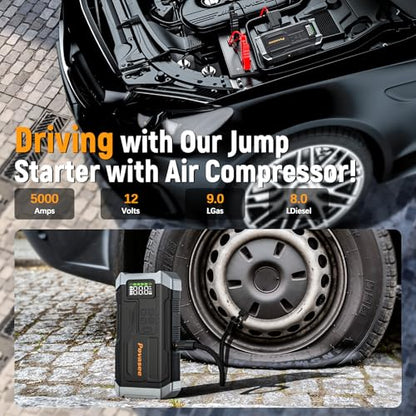 5000A Jump Starter with Air Compressor