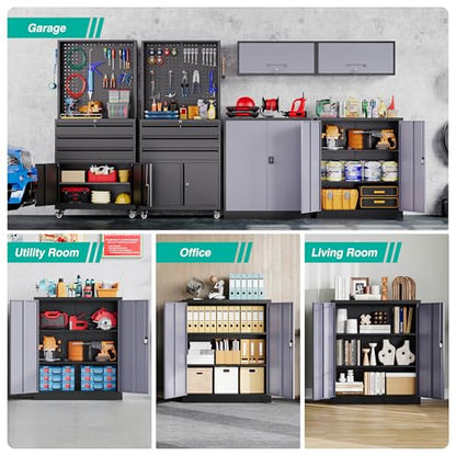 Small Metal Cabinet with Shelves