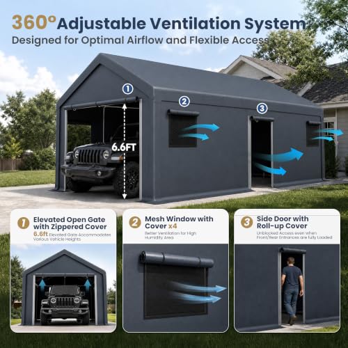 13x24ft Portable Garage Carport