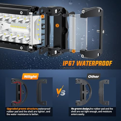 4.3 Inch Side Shooter Light Bar Spot Flood Combo Triple Row