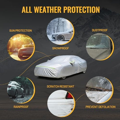 Car Cover Waterproof All Weather Windproof for Sedans 184