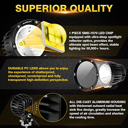 C4 Series 4" 72W Round LED Spot Light Pods Offroad Lights 2