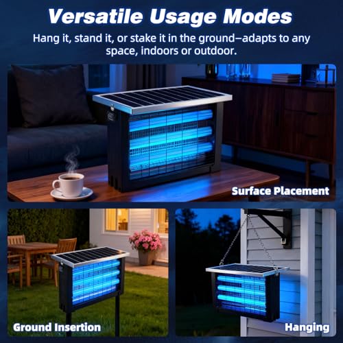 Powerful Large Solar Bug Zapper for 3000 sq.ft with 13FT Extension Cord
