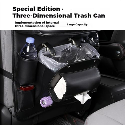 Universal Premium Leather Foldable Car Backseat Organizer with Table Tray