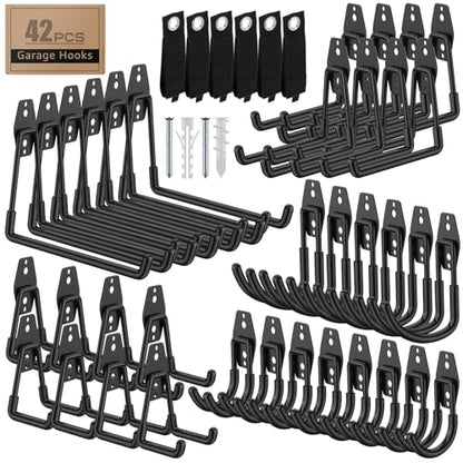 42 Pack Heavy Duty Wall Mount Garage Hooks