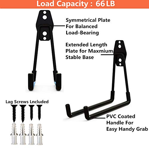 Wall Mount Heavy Duty Double Utility Tools Hooks with Anti (4 Count)