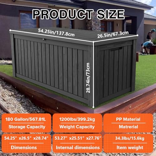 180 Gallon Lockable Resin Deck Box