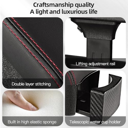 Car Armrest Box with Cup Holder Car Central Liftable Armres Storage Organizer Box Arm Rest