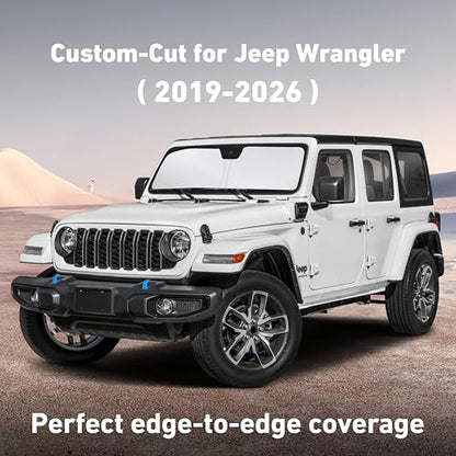 Windshield Sunshade Compatible for Jeep Wrangler 2019