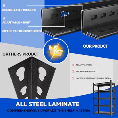 63"H Garage Shelving Heavy Duty Rack