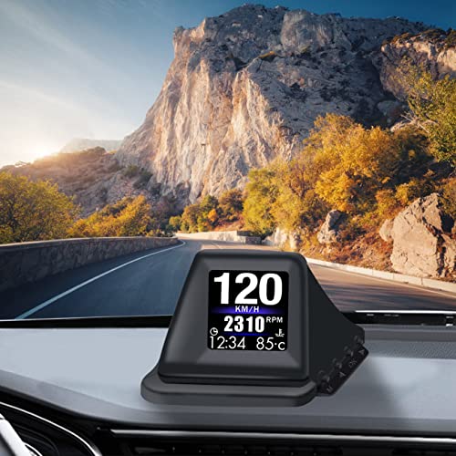 Head Up Display for Car Digital Speedometer Display GPS+OBD2 Dual System Smart Gauge MPH Clock RPM Over Speed Alarm Odometer for All Vehicle