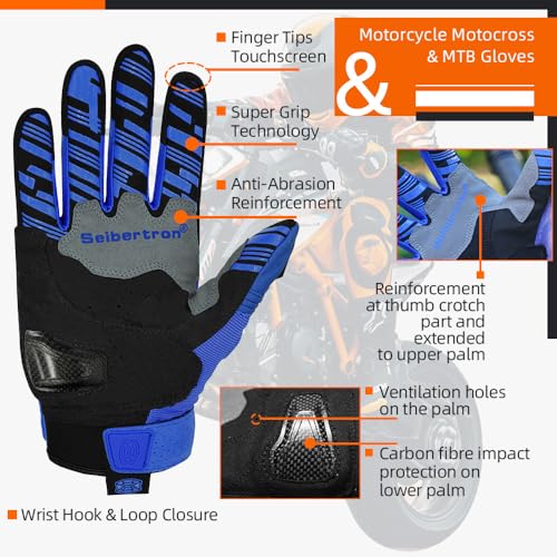 SPS 2 Unisex Touchscreen Road Racing Motorcycle MTB Sports Gloves Also fit BMX MX ATV Mountain Bike Bicycle Cycling Off