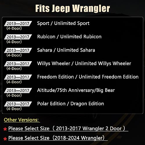 Wrangler JK Seat Covers Custom Fit for Jeep Wrangler (4 Count)
