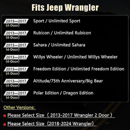 Wrangler JK Seat Covers Custom Fit for Jeep Wrangler (4 Count)