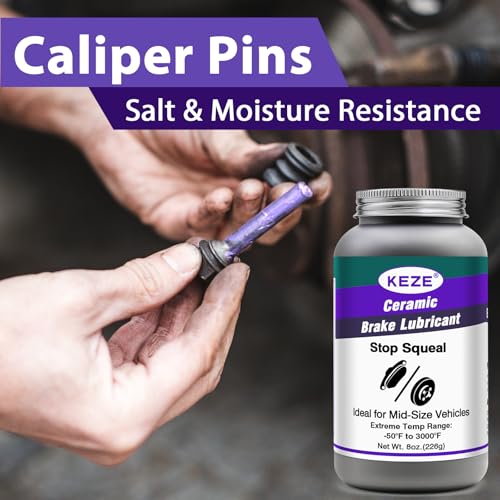 High Temp Ceramic Brake Caliper Grease and Pin Parts Lubricant for Auto Break Sliding Pin Pad (8 Ounce)