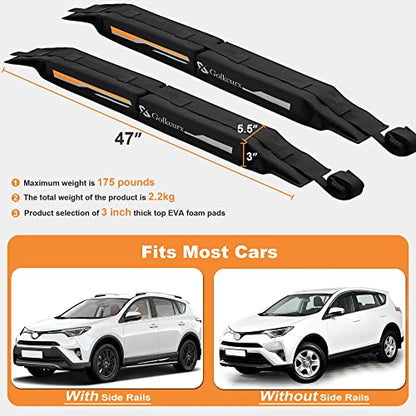 Universal Soft Roof Rack Pads for Kayak（Black）