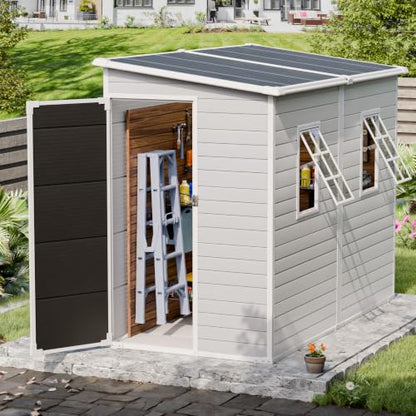 4x8 FT Resin Storage Shed with Floor Windows and Vents