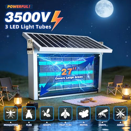 Heavy Duty Large Solar Bug Zapper Outdoor for 1