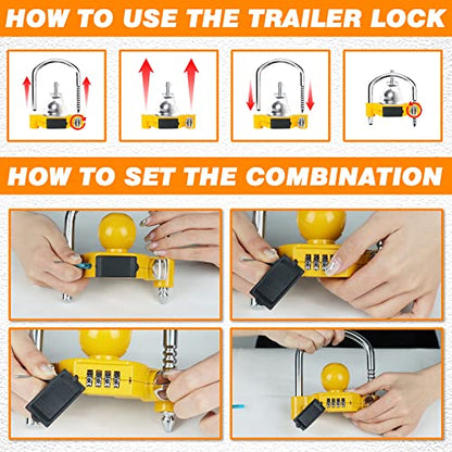 1 Pack Universal Hitch Lock with Combination Lock