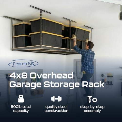 MonsterRax 4x8 Overhead Storage Rack Frame Kit