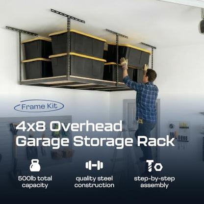 MonsterRax 4x8 Overhead Storage Rack Frame Kit