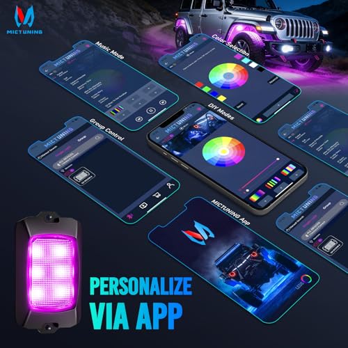 Q1 RGBW 12 Pod Rock Lights for Trucks with App & Remote Control (12 Count)
