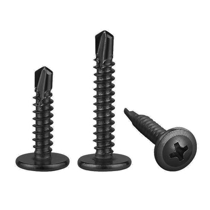 300 pcs) Wensilon #10×3/4” for Sheet Metal Self-Tapping Screws 410 Black Stainless Steel Truss Head High-Strength Quick Tapping