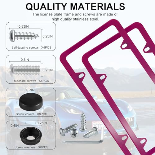 4 Holes Stainless Steel License Plate Frames