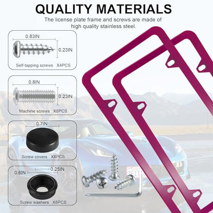 4 Holes Stainless Steel License Plate Frames