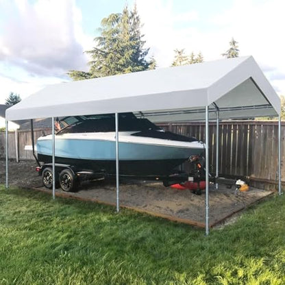 Carport Replacement Canopy Cover for Car Tent Top Garage Shelter Cover Tarp with Ball Bungees