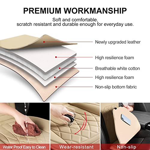 1 Pack Waterproof Front Car Seat Cover for Car Truck SUV Beige