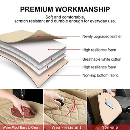 1 Pack Waterproof Front Car Seat Cover for Car Truck SUV Beige