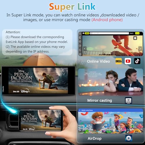 11.26" 125S CarPlay Android Auto Screen with Triple Dash Cam