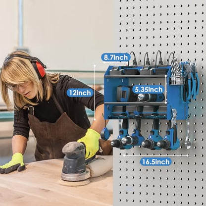 Wall Mount Modular Tool Charging Organizer