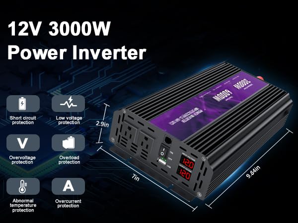 3000W Power Inverter 12V DC to 110V