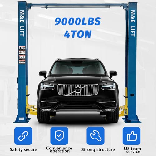 ME 9000lbs 110v 2 Post Lift Max. Lifting Height 74.8" 2 Post Car Lift Auto Lift Clearfloor Lifts Car Hoist for Home Shop Garage