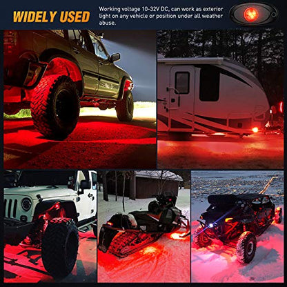 4PCS Red LED Rock Lights Underglow Wheel Well Pods (4 Count)