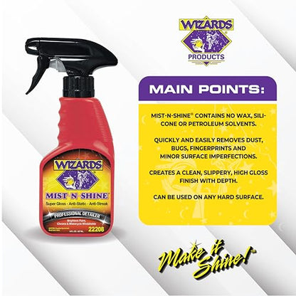 Mist-N-Shine Quick Detailer Spray - Waterless Wash - 8 oz (8 Fl Oz)