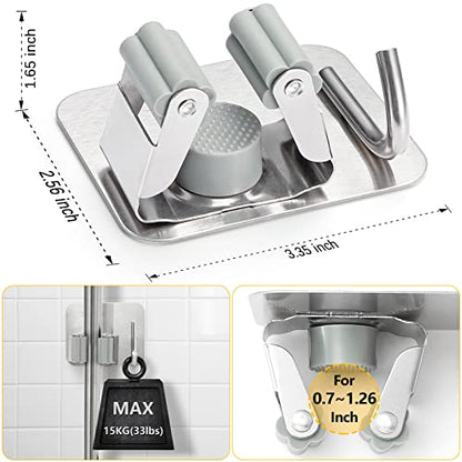 Stainless Steel Broom Holder (4 Count)