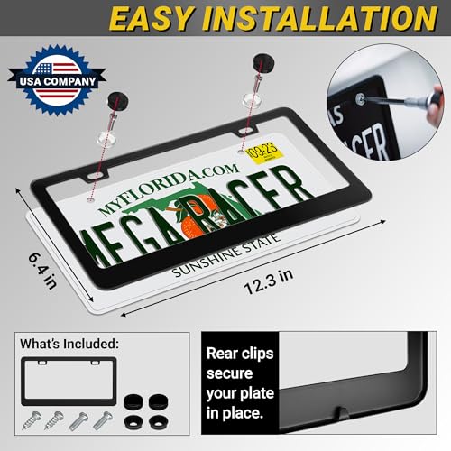 Premium Matte Black License Plate Frame
