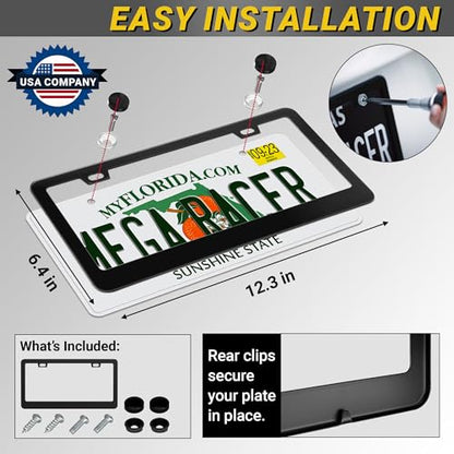 Premium Matte Black License Plate Frame