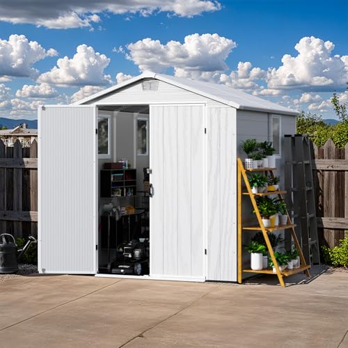6X8 FT Resin Outdoor Storage Shed with Floor
