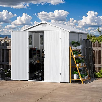 6X8 FT Resin Outdoor Storage Shed with Floor