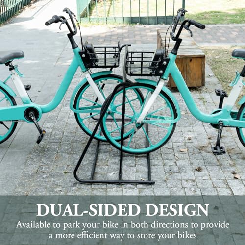 6 Bike Metal Rack Stand Freestanding Garage Bicycle Storage