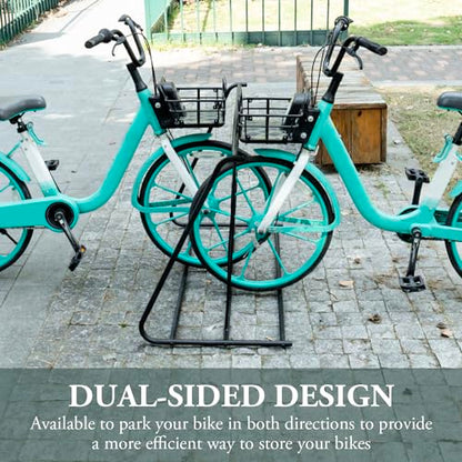6 Bike Metal Rack Stand Freestanding Garage Bicycle Storage