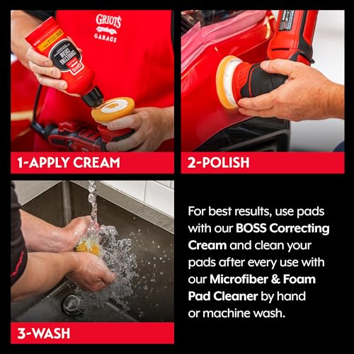 Orange Foam Correcting Pads for Car Polishing and Detailing (3 Count)
