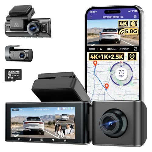 3 Channel Dash Cam Front and Rear Inside