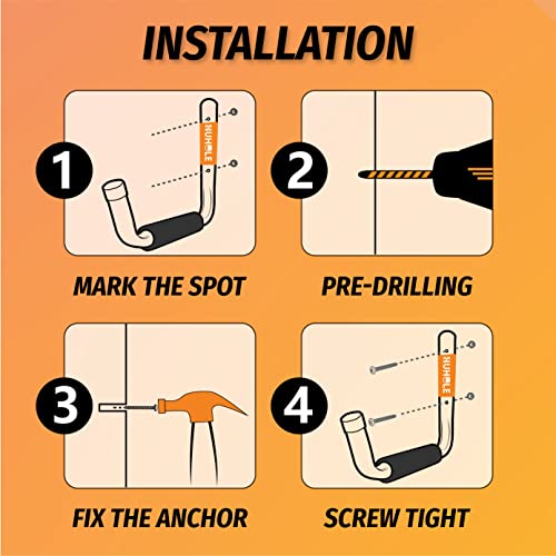 4 Pack 13.6 Inch Jumbo Garage Storage Hooks (4 Count)