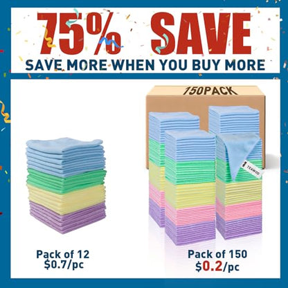 Microfiber Towels Bulk (150 Count)