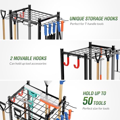 Garden Tool Organizer Rack Up to 50 Tools